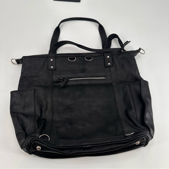 Little Guatemala large CDB black/white/grey front panel huipil black leather - Picture 4 of 6